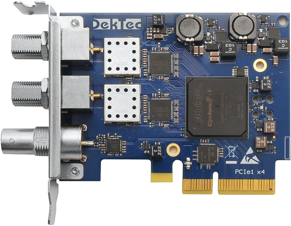 DTA-2127 Quad DVB-S2X receiver with 3G-SDI/ASI output for PCIe